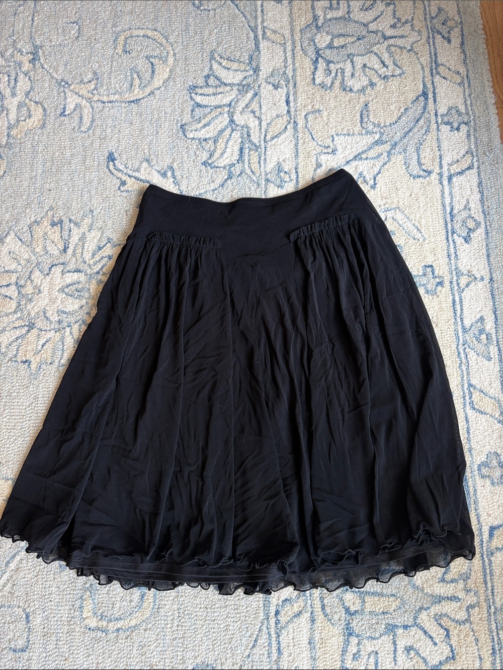 Max Studio Black Skirt with Ruffle Trim